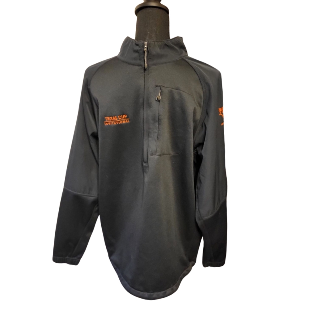 Nike Black Performance Half-Zip Jacket with Orange Logos